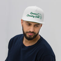 Queens Country Club with Squirrel Embroidery Flat Bill Cap